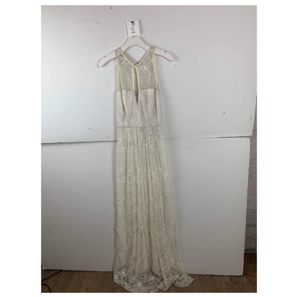 Anthropologie Eva Franco White Lace Maxi Sleeveless Dress